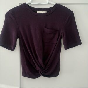 Aritzia Wilfred Free Subah Pocket Knotted Crop T-Shirt XS